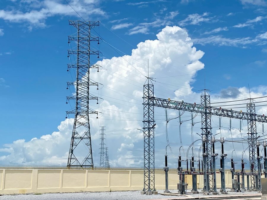 Cong trinh “Cac lo ra 110kV tram bien ap 220kV Gia Rai, Bac Lieu”, tinh Ca Mau. Anh: EVNSPC