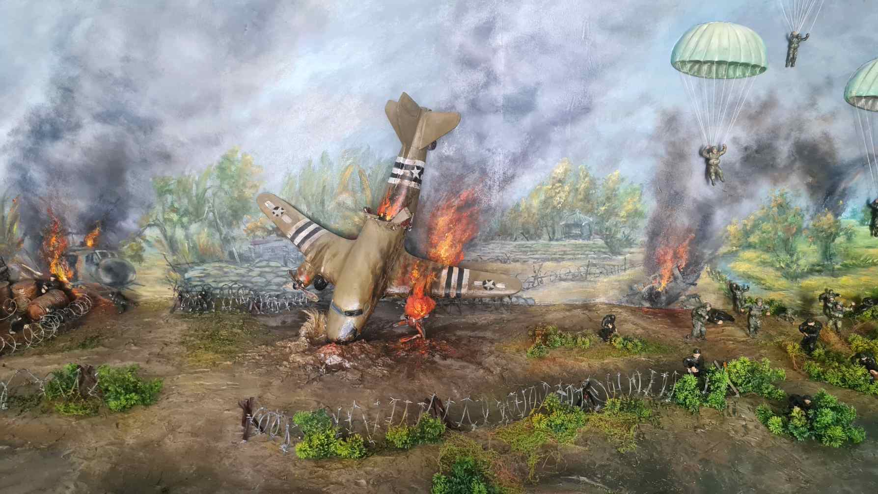 Reconstruccion de la escena de soldados y civiles de Dam Doi - Cai Nuoc - Cha La - Ca Mau derribando un avion de servicio. Foto: Nhat Ho