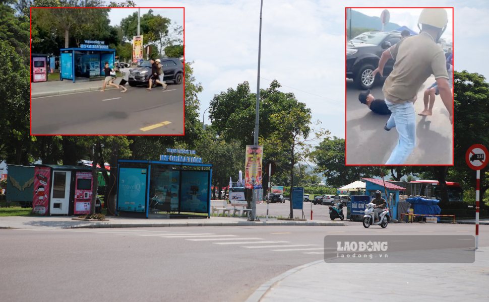 2 nhóm người lao vào hỗn chiến tại khu vực Quảng trường Nguyễn Tất Thành (phường Quy Nhơn Nam, Gia Lai) vào chiều 29.8. Đồ họa: Hoài Phương