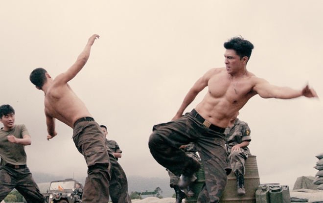 Steven Nguyen (right) in a scene from "Red Rain". Photo: Galaxy