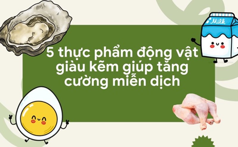 Some foods rich in zinc to boost immunity such as chicken, eggs, milk... Graphic photo: Huong Son