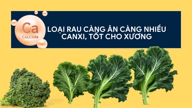 Kale is rich in calcium, which is good for bones. Graphic photo: Huong Son