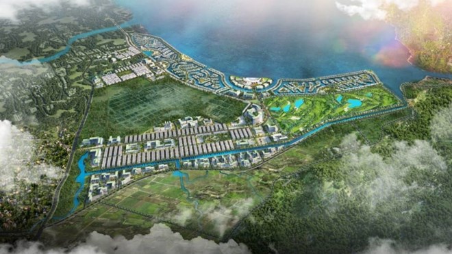 Cam Ranh 만 연안 도시 지역 조감도. 사진: 투자자