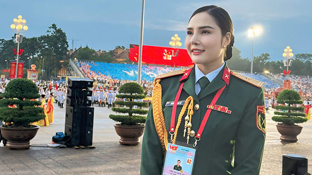 Major Tran Thi Ngoc Vu is one of 13 presenters on mission A80. Photo: Character provided