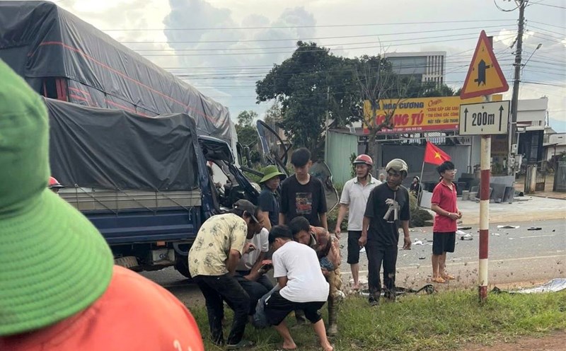 Scene of the accident that occurred on National Highway 20. Photo: Lam Hong