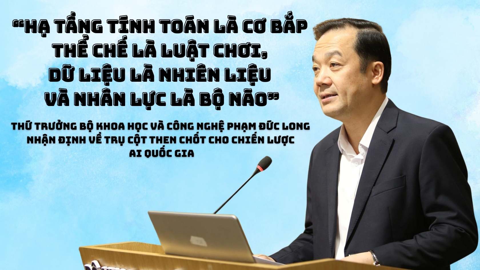 Thu truong Bo Khoa hoc va Cong nghe Pham Duc Long. Anh + Do hoa: Hao Thien