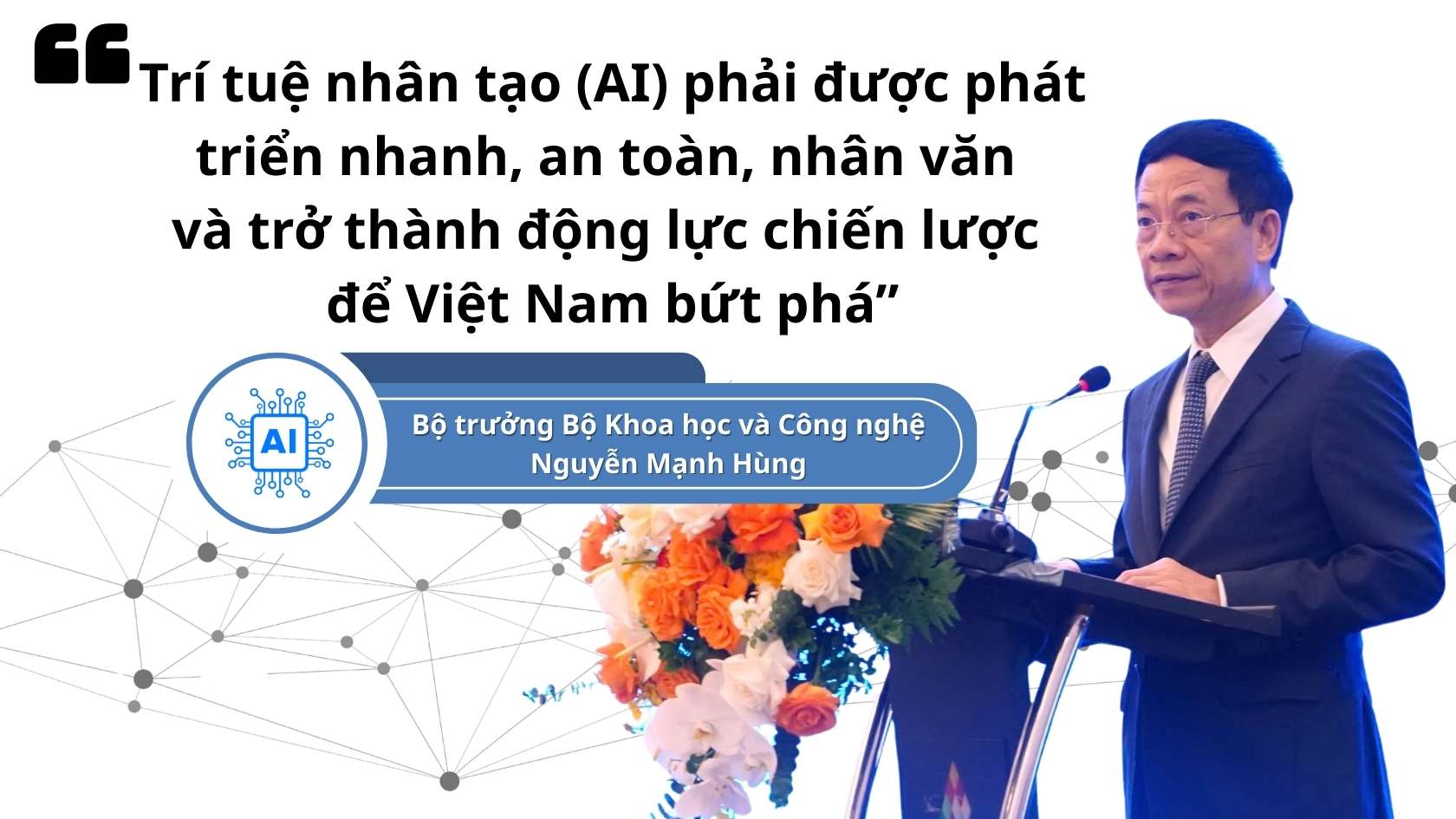 Bo truong Bo Khoa hoc va Cong nghe Nguyen Manh Hung. Anh + Do hoa: Hao Thien
