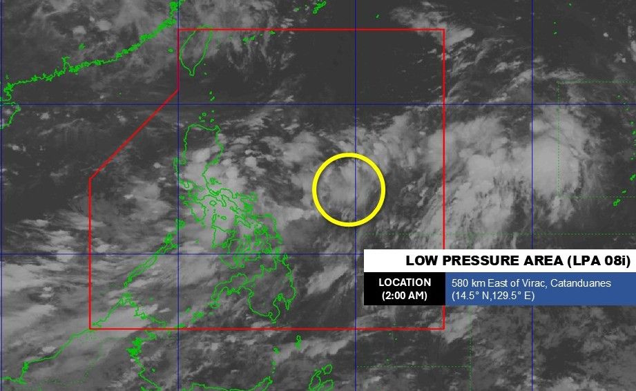 Location of the low pressure at 2:00 a.m. on September 1, 2025. Photo: PAGASA