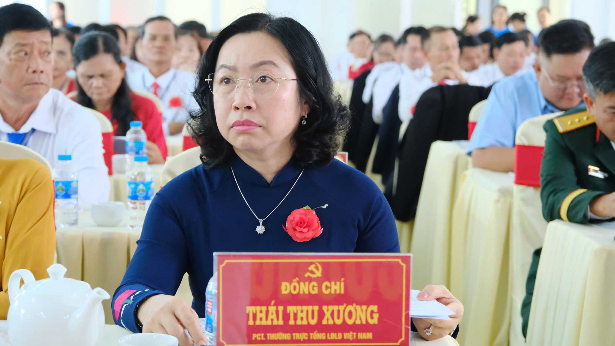 Pho Chu tich Thuong truc Tong LDLD Viet Nam Thai Thu Xuong du dai hoi. Anh: My Ly