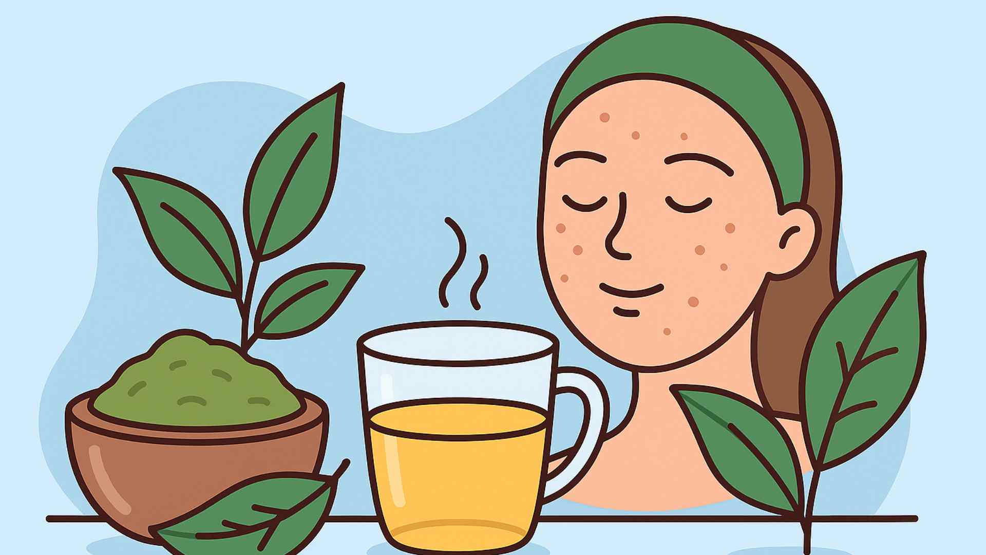 녹차는 여드름 치료에 효과적입니다. 그래픽 이미지: Hoang Loc