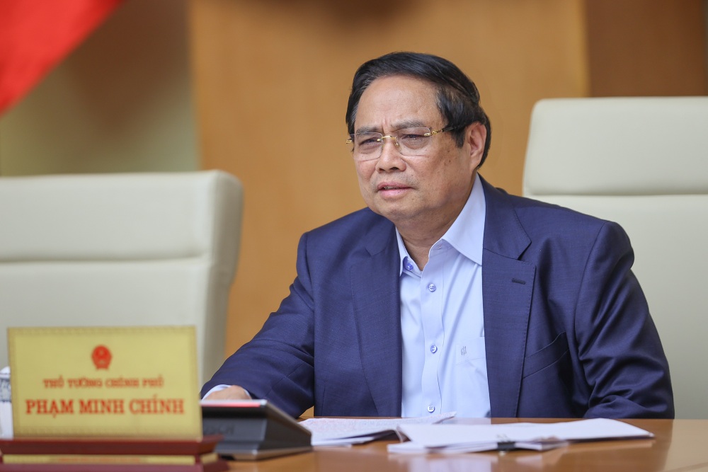 Thu tuong Chinh phu Pham Minh Chinh phat bieu chi dao. Anh: VGP