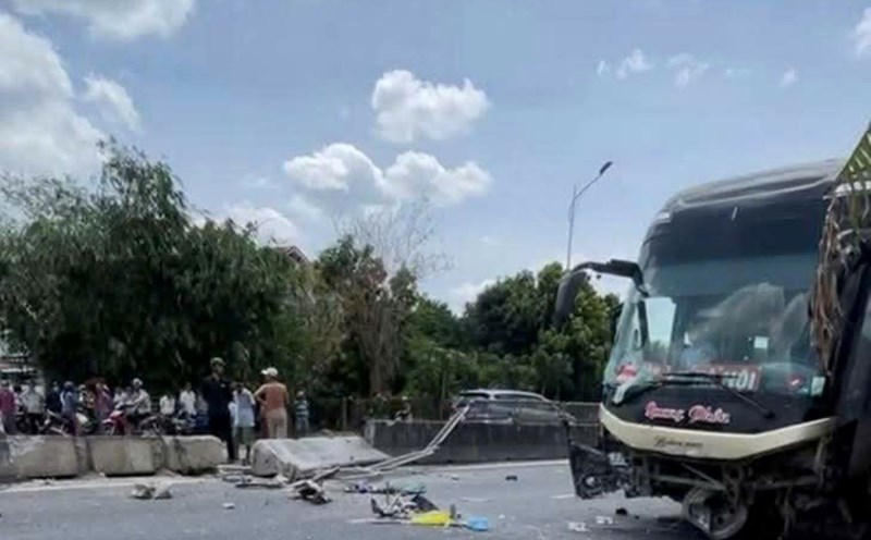 The scene of the accident that killed 2 men in Dak Lak. Photo: Thanh Thanh
