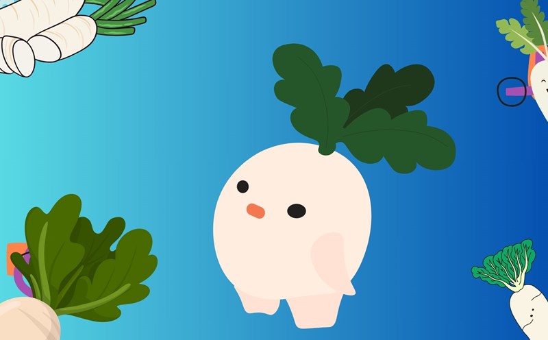 White radish helps eliminate uric acid effectively. Graphic photo: Huong Son