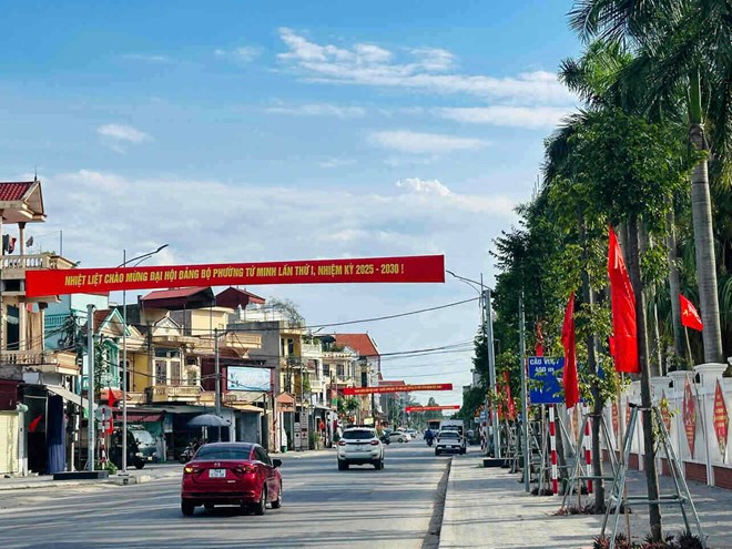 Các phường phía Tây Hải Phòng rực rỡ cờ hoa chào mừng Đại hội Đảng