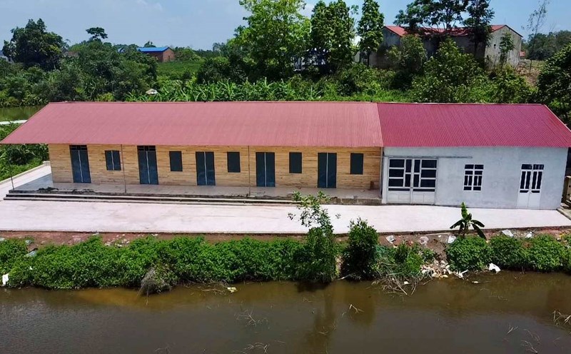 A construction project in Pho Yen ward with a covered wall has been basically completed. Photo: Dang Vu