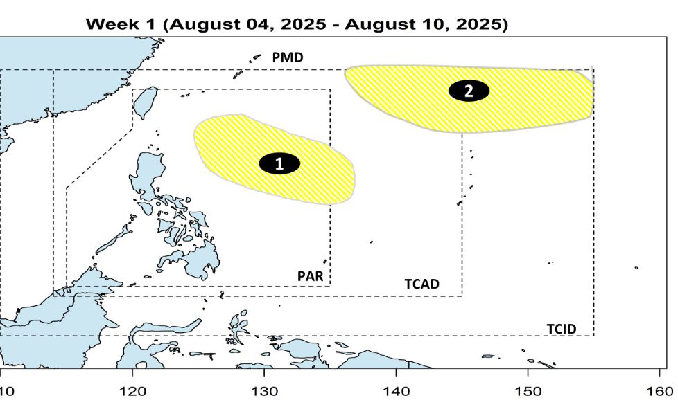 Du bao ap thap trong tuan tu ngay 4-10.8. Anh: PAGASA