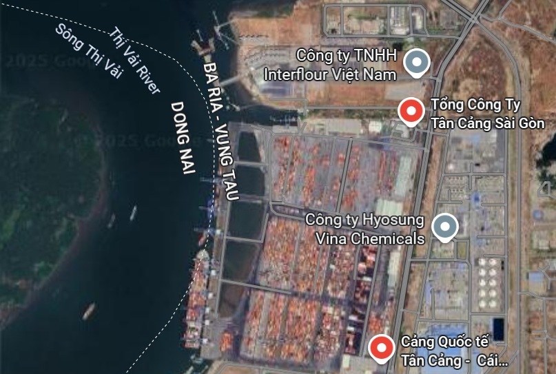The Ministry of National Defense established a new company on the basis of Saigon Port - Saigon New Port Corporation. Photo: Google Maps