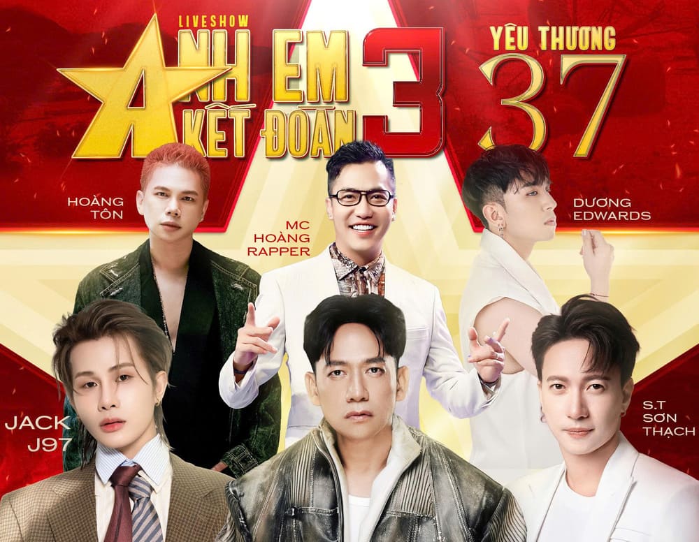 ST Sơn Thạch và dàn sao Việt cùng hội ngộ trong liveshow thiện nguyện "Anh em kết đoan 3". Ảnh: Ban tổ chức