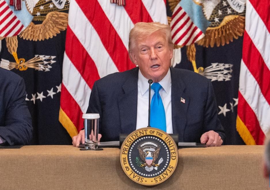 2025년 7월 30일 행사에서 도널드 트럼프 미국 대통령. 사진: 신화통신