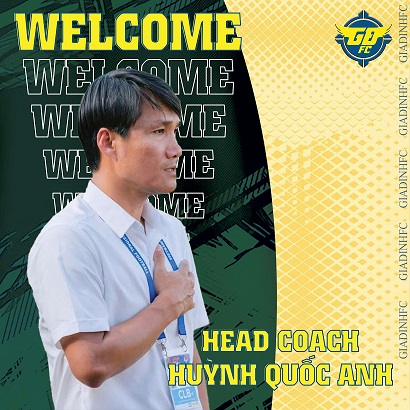 Huan luyen vien Huynh Quoc Anh se dan dat cau lac bo Gia Dinh o mua giai hang Nhat 2025-2026. Anh: Gia Dinh FC