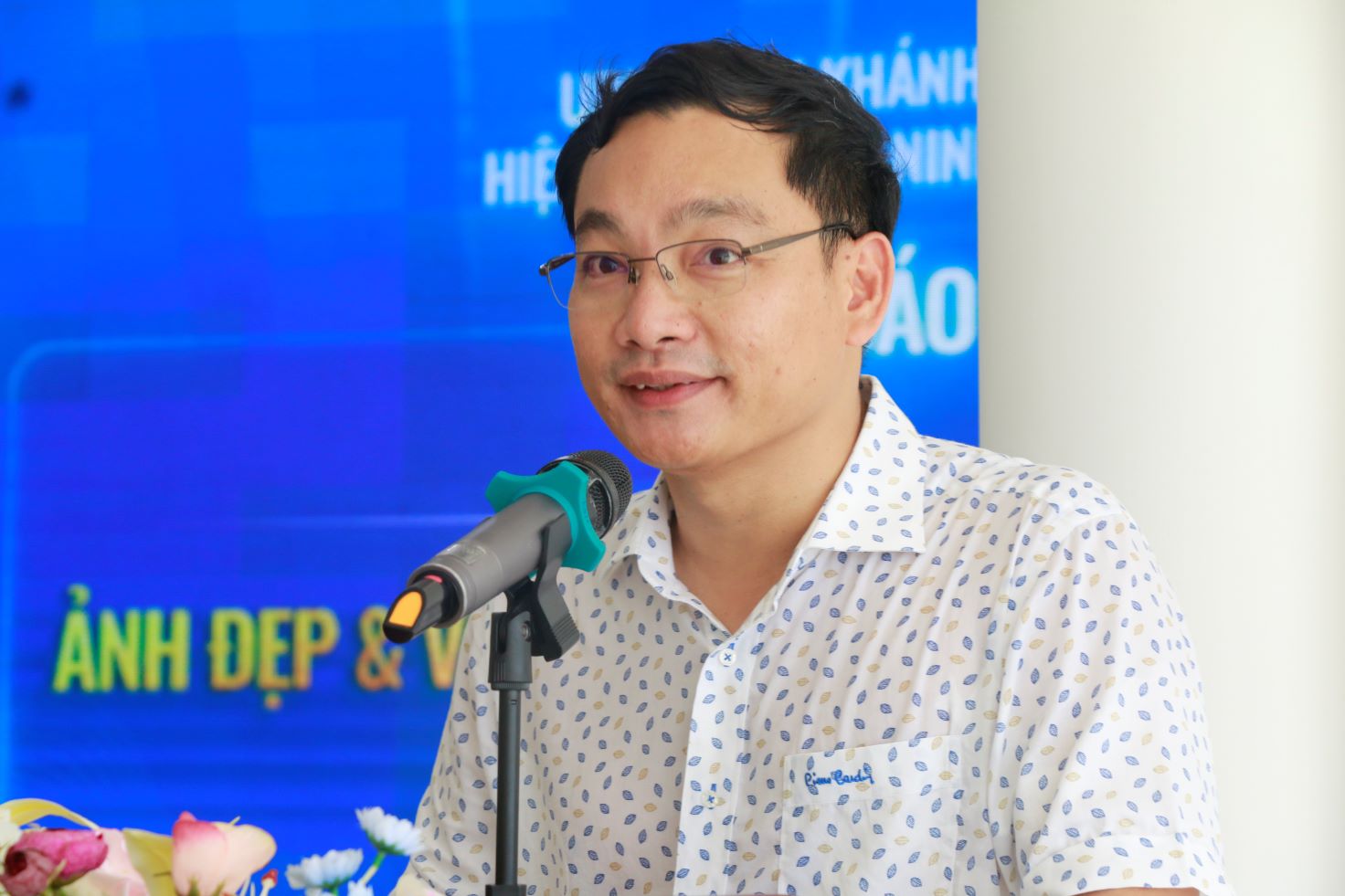 Ong Nguyen Anh Vu - Chu tich Hiep hoi Du lich Ninh Thuan chia se ve cuoc thi. Anh: Phuong Linh