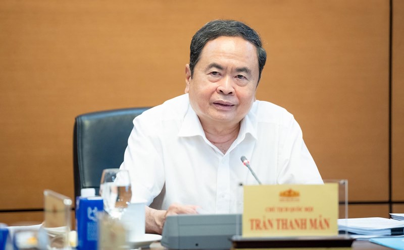 Politburo member and National Assembly Chairman Tran Thanh Man chaired a meeting of the National Assembly leadership. Photo: Pham Thang