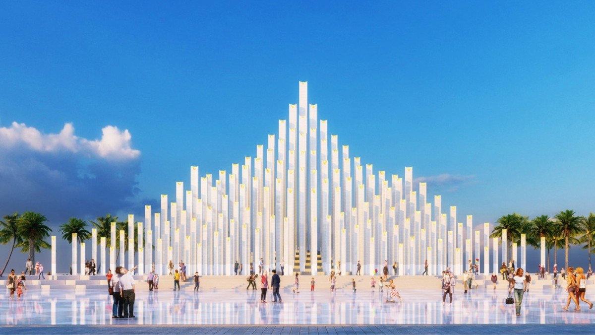 Perspective of Tam Thang Tower in Vung Tau Ward, Ho Chi Minh City.