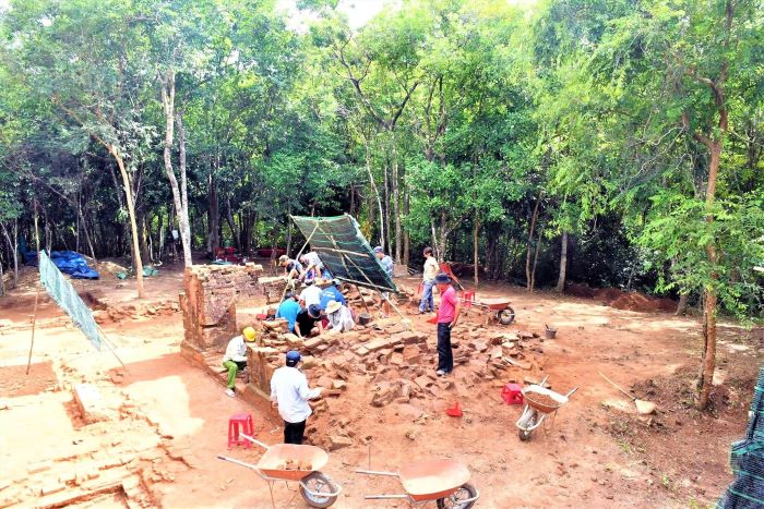 My Son thap den thap L thapグループの発掘、13世紀の建築痕跡を発見 写真: Chi Dai