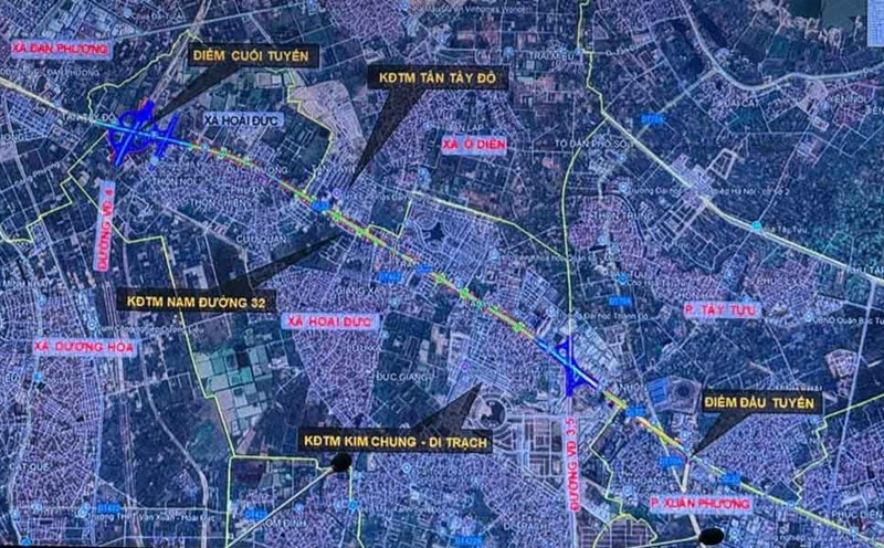 Location of the road under construction. Photo: Hanoi Institute of Construction Planning