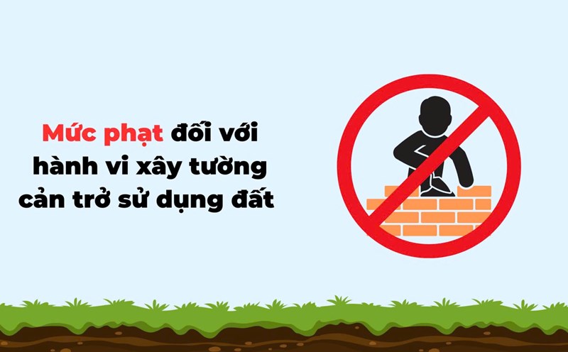 Penalty for wall construction that hinders the use of land by others