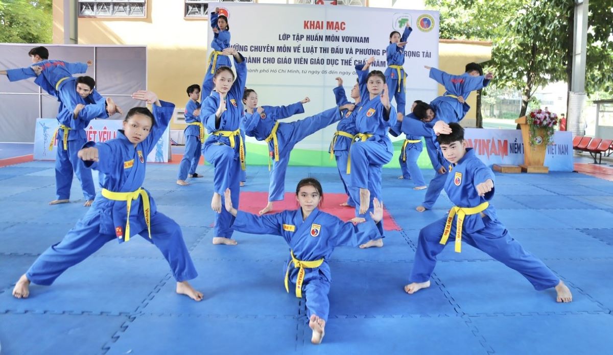 TPHCM la mot trong nhung dia phuong di dau ca nuoc ve phat trien Vovinam trong hoc duong. Anh: Le Giang