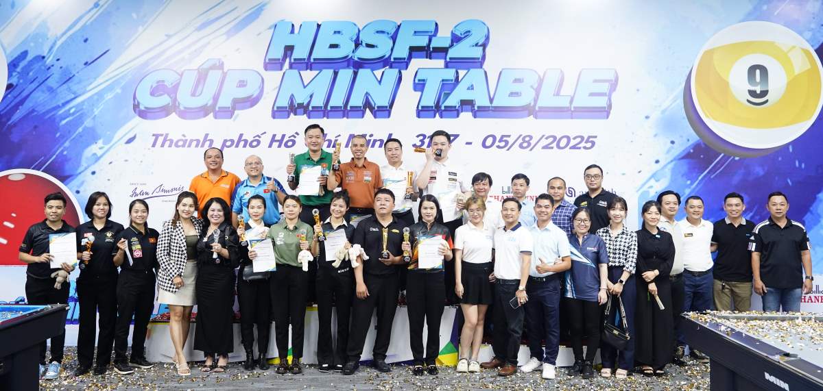 Giai billiards HBSF Tour 2 Cup MIN Table 2025 da ket thuc thanh cong tot dep. Anh: Le Phong