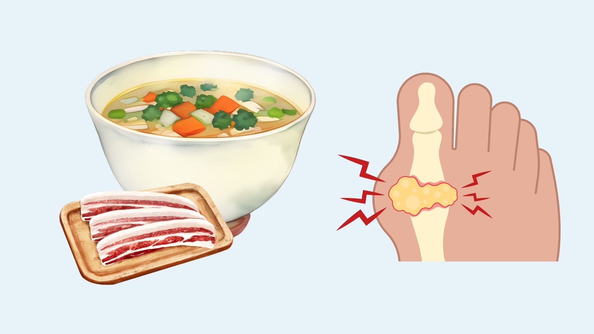 L'abus d'eau de fonte osseuse peut facilement augmenter l'acide urique. Graphique : Linh Dan