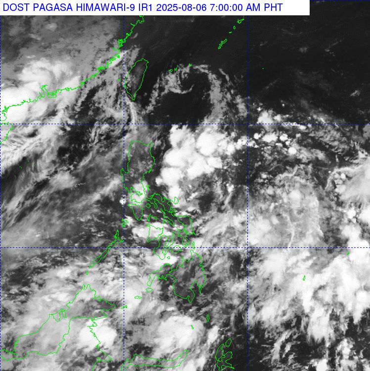 Anh may ve tinh xung quanh Philippines hoi 7h ngay 6.8.2025. Anh: PAGASA