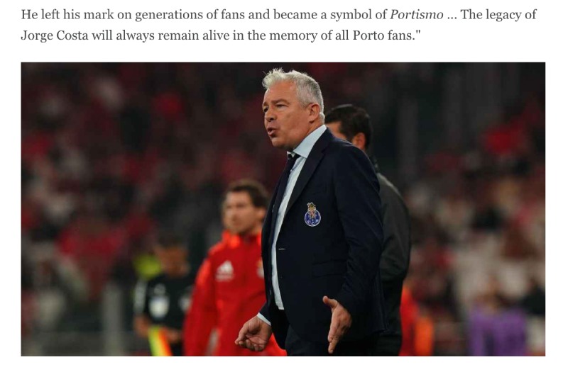 호르헤 코스타 - 무리뉴의 옛 제자 53세로 사망. 사진: 영국 언론 캡처