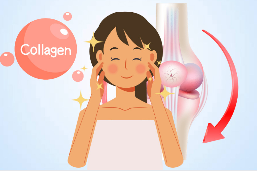 コラーゲン欠乏症が皮膚や関節に影響を与える前に発見する方法。イラスト:ティエン・ニャン