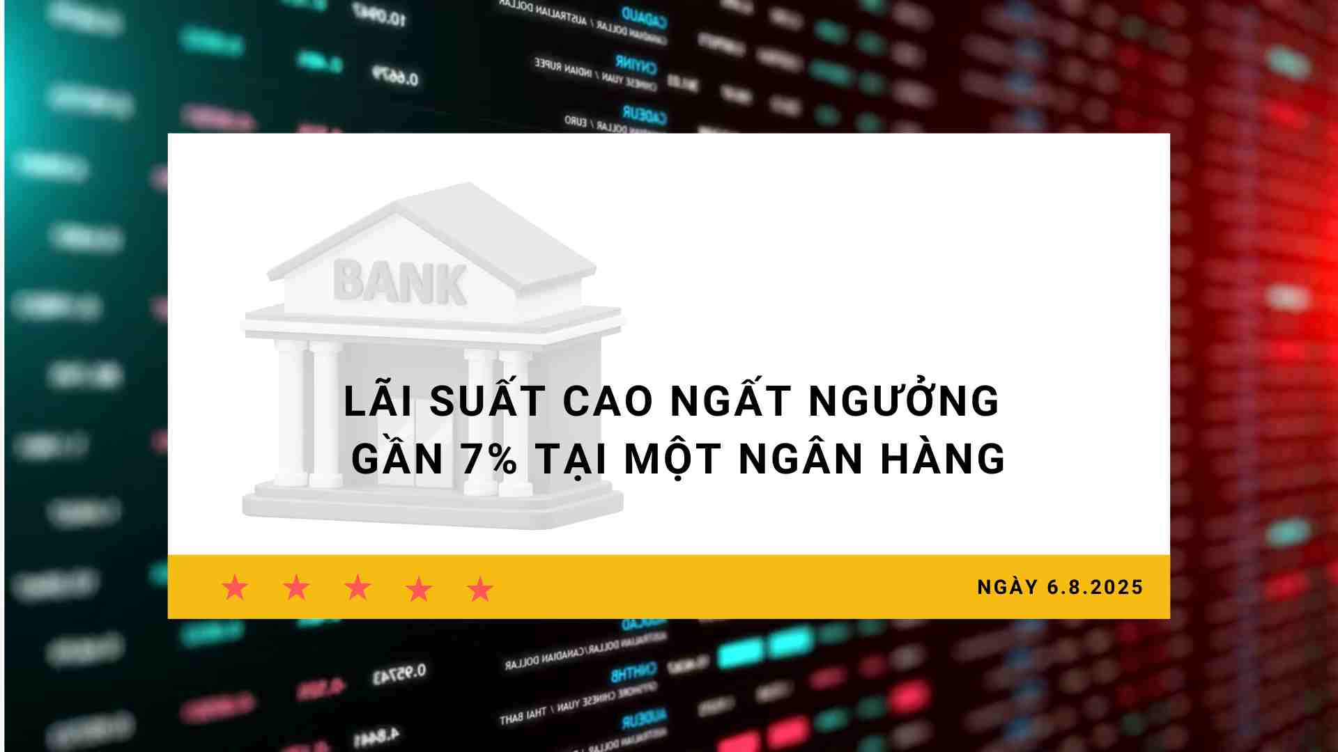 Taux d'interet de 6 8 : Taux d'interet exorbitants de pres de 7 % dans une banque