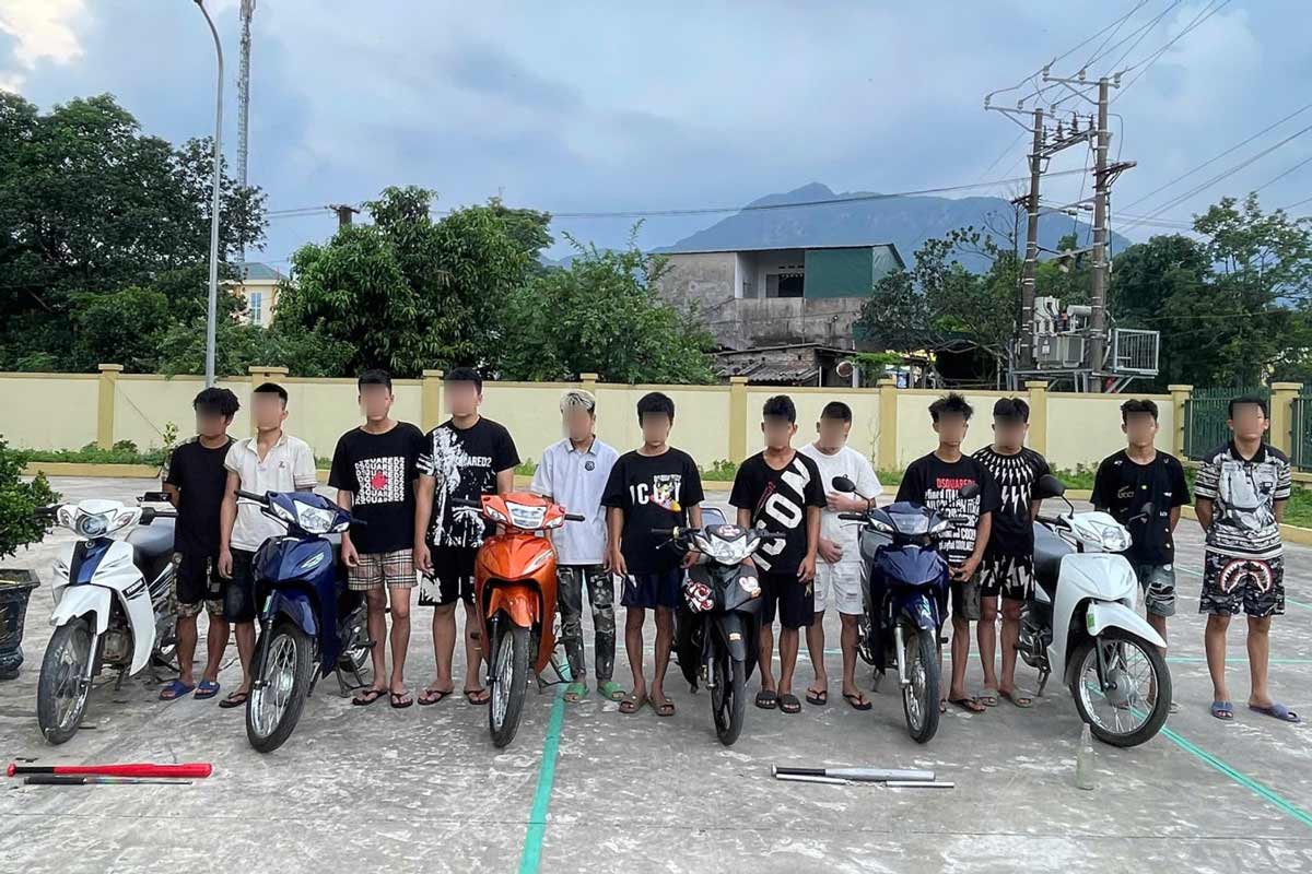 Subjects at the police station. Photo: Quang Ninh Police