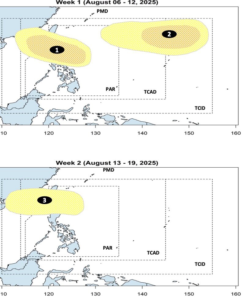 2 ap thap co the di vao Bien Dong trong nhung ngay toi. Anh: PAGASA
