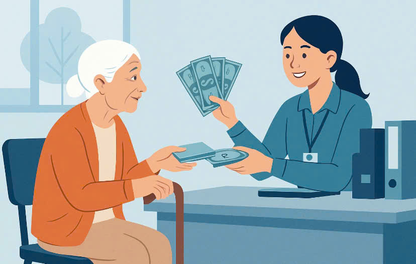 사회 보험은 국민에게 적시에 유연하게 보조금을 지급하기 위해 연금을 지급하는 것을 보장합니다. 그래픽: Huong Giang