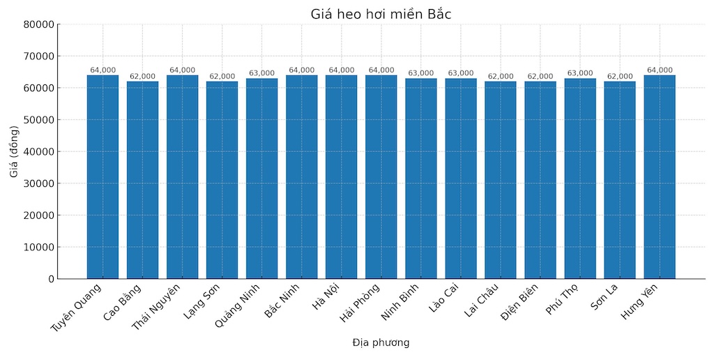 Gia heo hoi ngay 7.8 tai khu vuc mien Bac. Do hoa: Thuy Linh