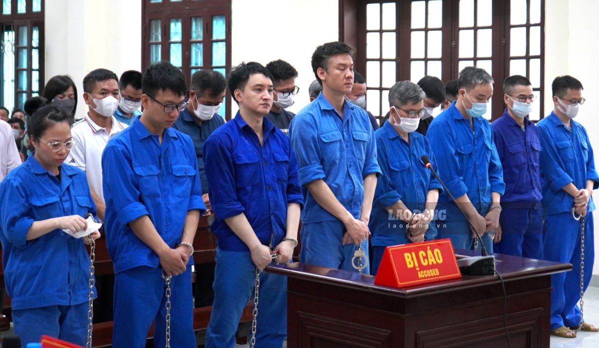 Phiên tòa xét xử 14 cán bộ hải quan Hải Phòng. Ảnh: Mai Dung