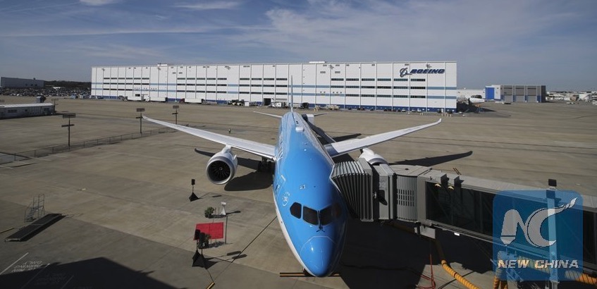 A Boeing 787 Dreamliner in the US. Photo: Xinhua