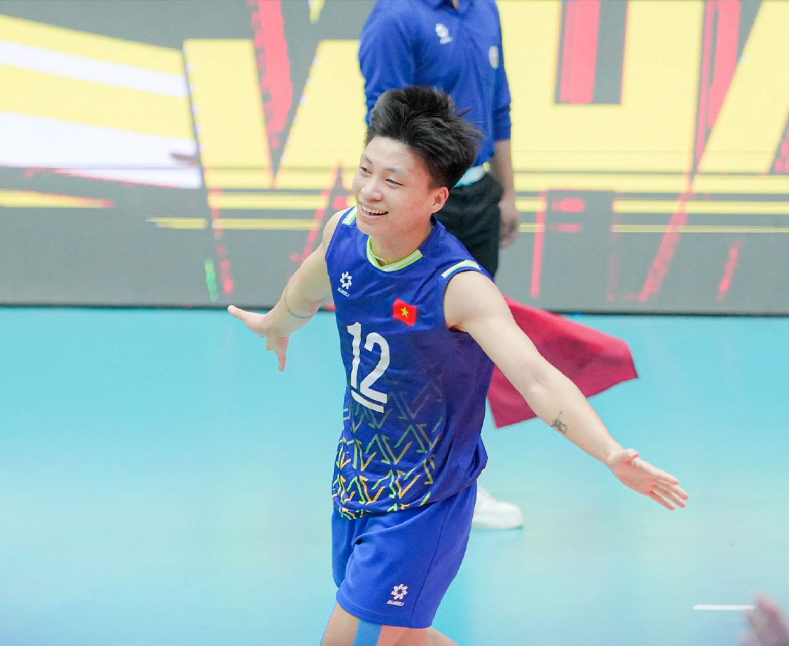 The main striker Dang Thi Hong is the captain of the Vietnam U21 Women's Volleyball Team. Photo: VFV