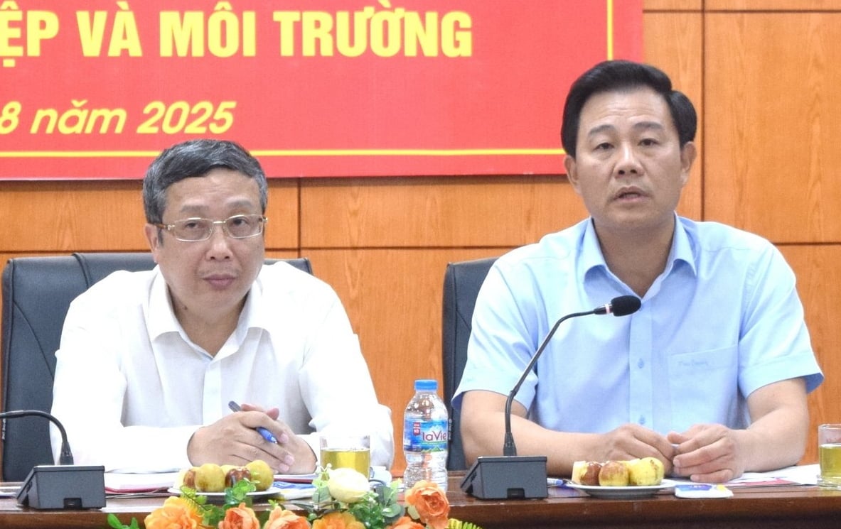 Ong Nguyen Xuan Dai, Giam doc So Nong nghiep va Moi truong Ha Noi (ben phai) cho biet, trong qua trinh thuc hien mo hinh chinh quyen dia phuong hai cap, Bo Nong nghiep va Moi truong da kip thoi thao go nhieu kho khan, vuong mac cho dia phuong. Anh: Truong Giang.