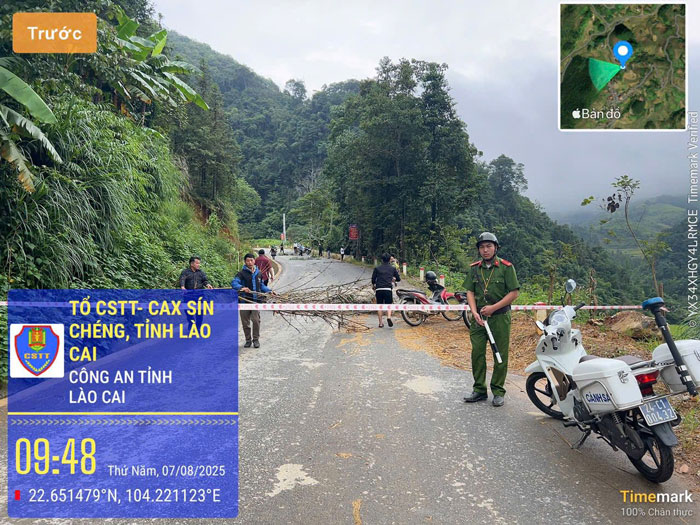 Luc luong chuc nang phan luong giao thong. Anh: Cong an xa Sin Cheng