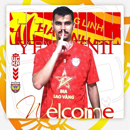 Yevgeniy Serdyuk, a rookie of Ha Tinh club, is valued at 800,000 euros, equivalent to 24 billion VND. Photo: Hong Linh Ha Tinh FC