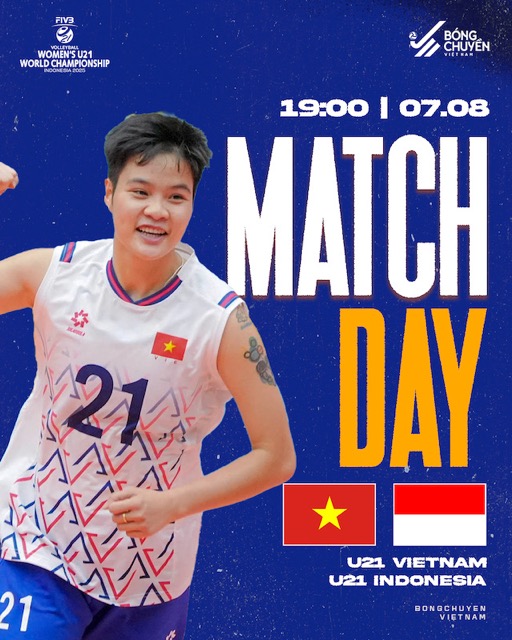 Tuyen bong chuyen nu U21 Viet Nam gap U21 Indonesia. Anh: VFV