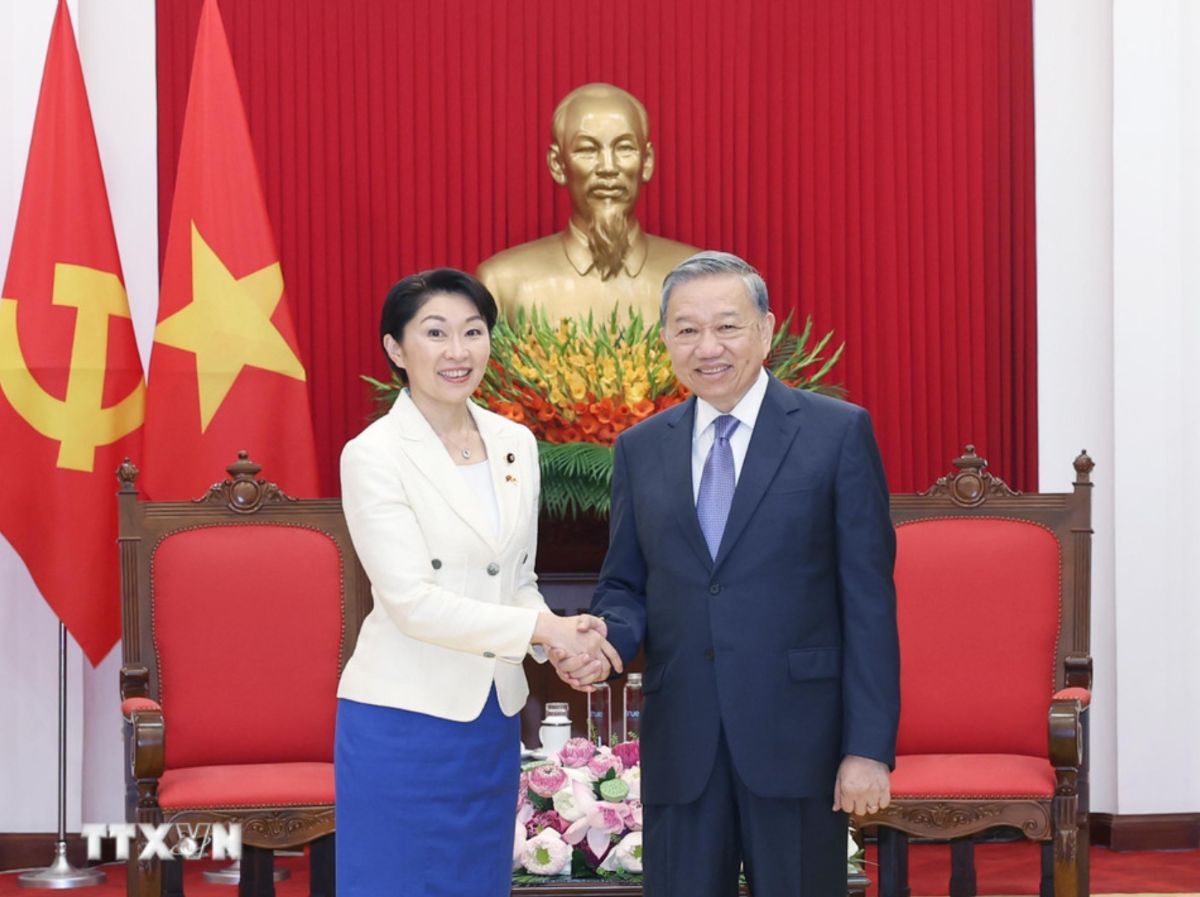 General Secretary To Lam received Ms. Obuchi Yuko - President of the Japan - Vietnam Friendship Parliamentarians' Alliance. Photo: VNA
