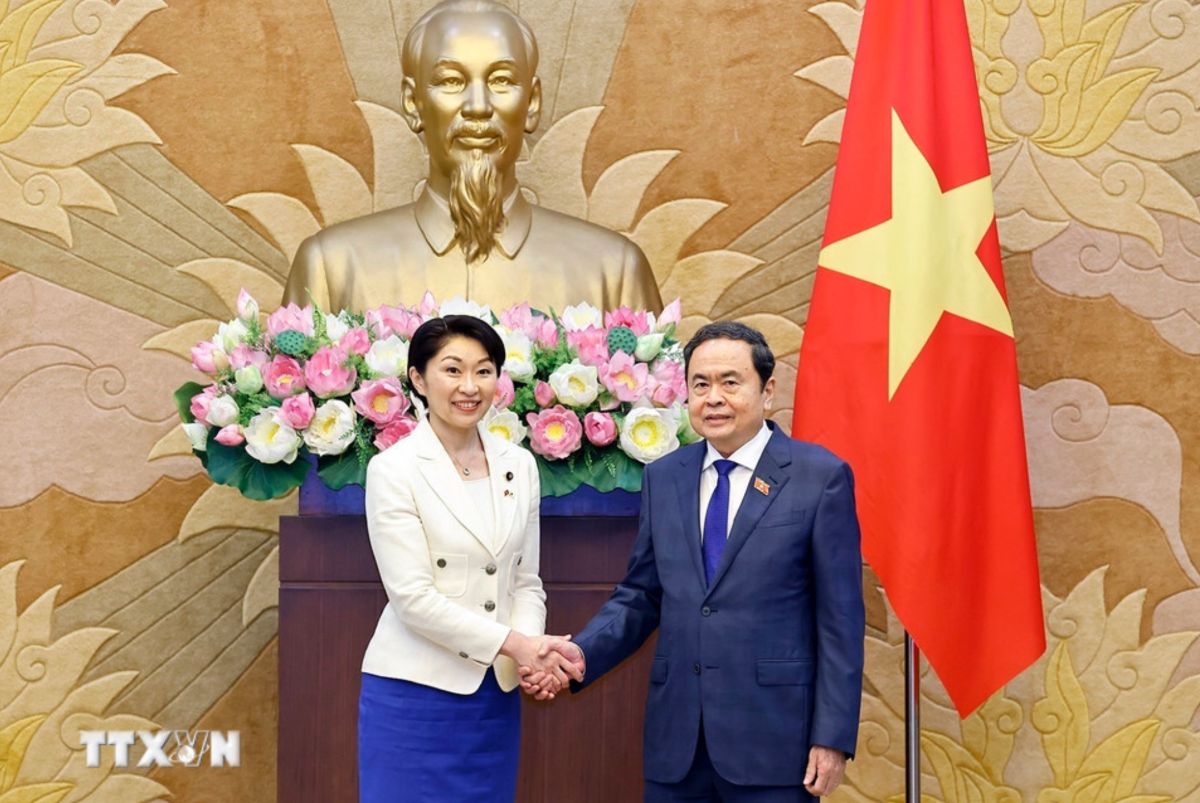 Politburo member and National Assembly Chairman Tran Thanh Man received Ms. Obuchi Yuko - President of the Japan-Vietnam Friendship Parliamentary Union. Photo: VNA